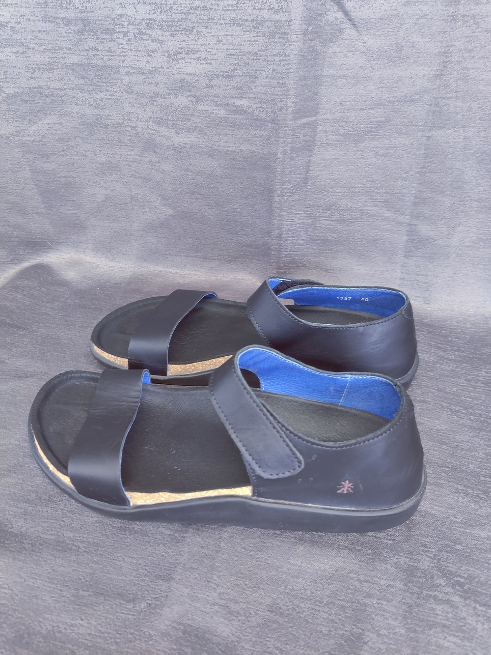 The Art Company Biarritz 1387 Sandals EU 40 Black Blue Leather Spain